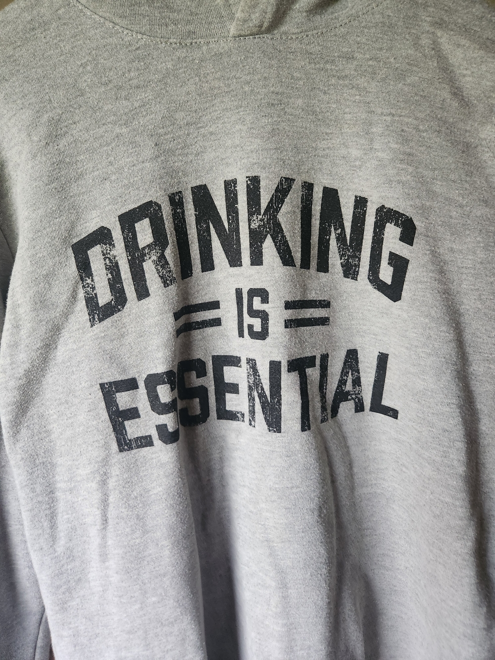 Grey 'Drinking Is Essential' Graphic Sweatshirt